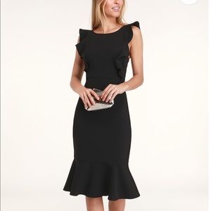 Lulus’s NWT Black flutter accents sleeveless dress